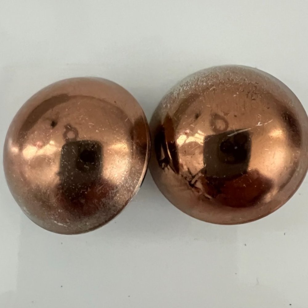 Vintage Earrings Alexis Kirk bronze tone half dome round bold Modern clip on